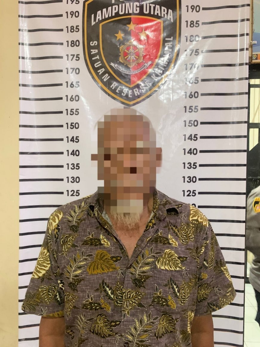 Sat Reskrim Polres Lampung Utara Amankan Kakek Pelaku Cabul terhadap Anak di Bawah Umur